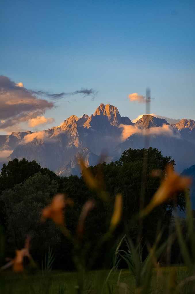 snow dawn landscape sunset