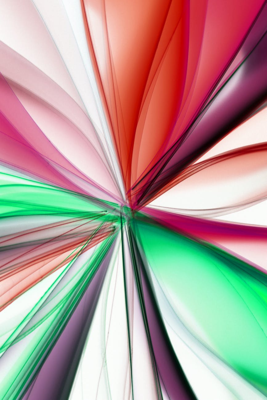 vibrant abstract art with red and green waves