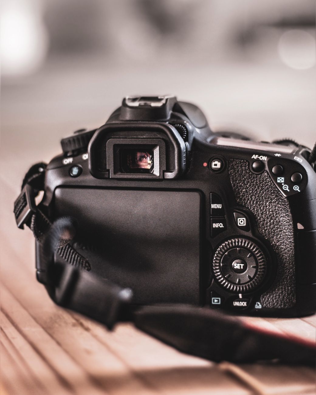 a close up shot of a dslr camera